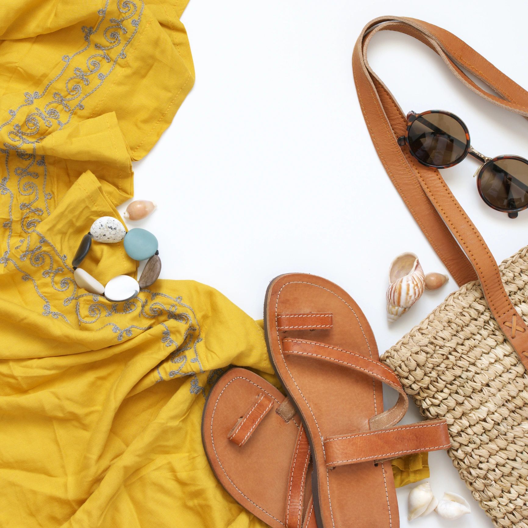 Fashion accessories styled for a modern retail brand